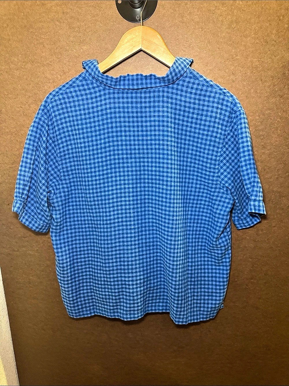 Pendleton Men'Small Checkered Short Sleeve Shirt Blue Small - Picture 2 of 4